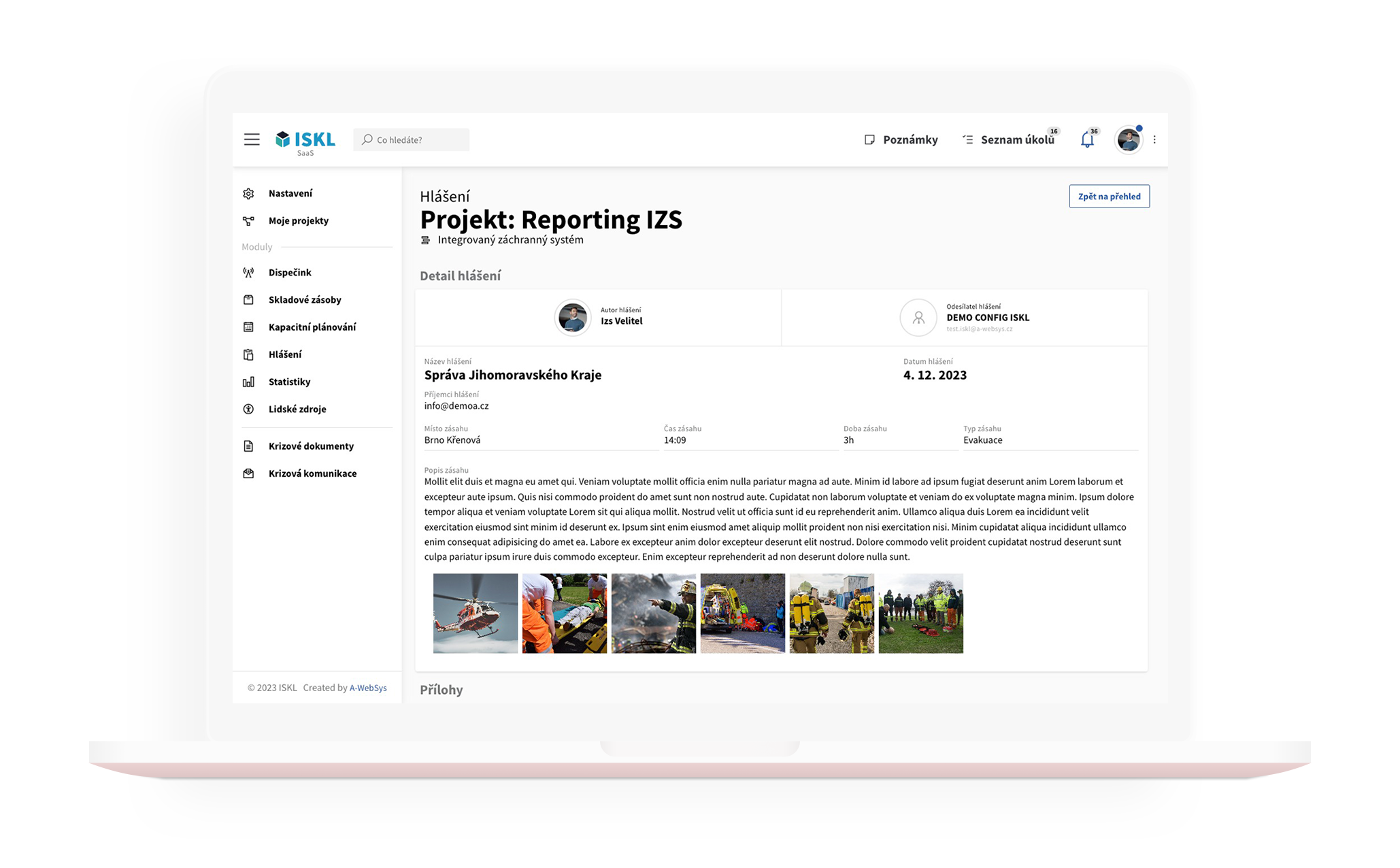 Hlášení/Reporting